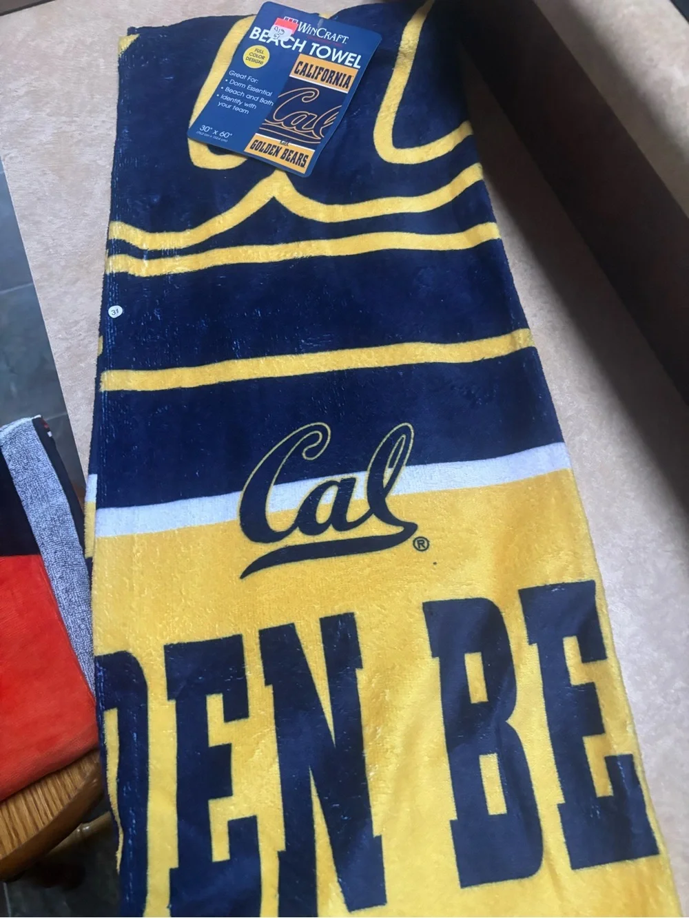 Wincraft Cal Golden Bears Navy and Yellow Beach Towel
